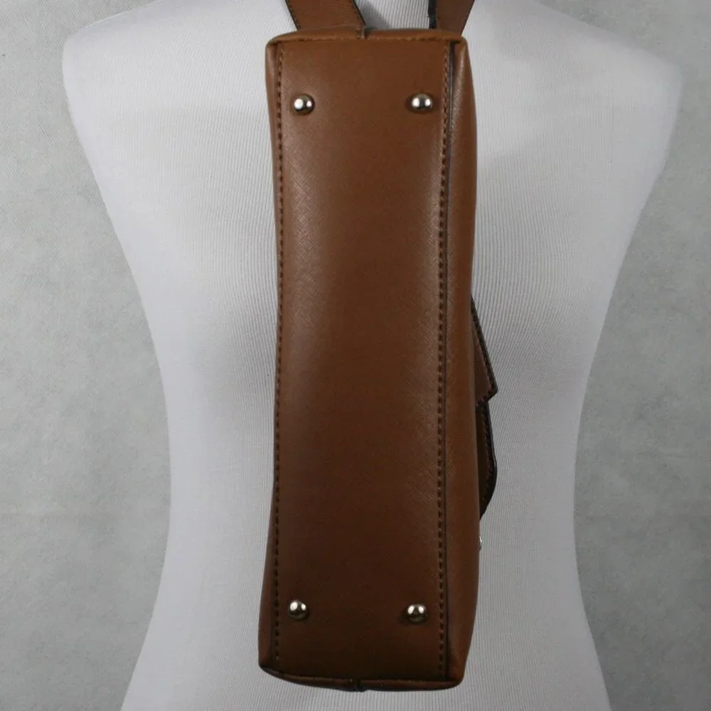 Guess Brown Faux Leather Shoulder Bag w/ Removable Wide Shoulder Strap EUC - Picture 8 of 15